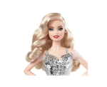 Праздничная кукла Barbie Signature 2021 (12 дюймов, светлые волнистые волосы) в серебряном платье, с подставкой для куклы и сертификатом подлинности, подарок для детей от 6 лет и старше