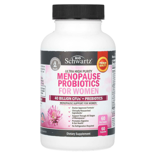 BioSchwartz, Ultra High Purity, пробиотики для женщин в период менопаузы, 60 капсул
