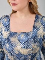 Лонгслив ЛНл-001/голубой-питон