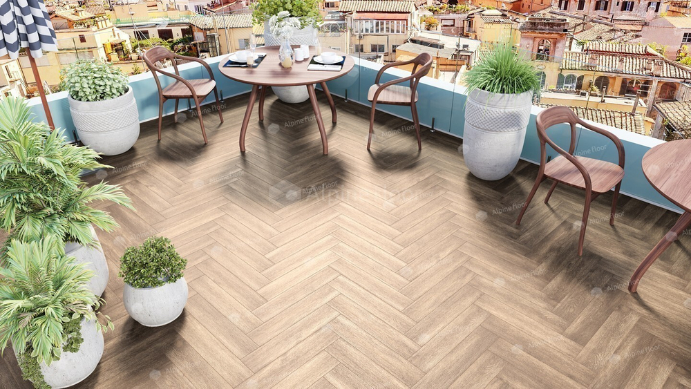 Напольные покрытия Екатеринбург. MAXIPOL: Кварцвиниловая плитка Alpine Floor Parquet LVT Макадамия ECO 16-10