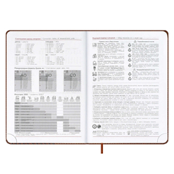 Ежедневник датированный 2026 ESCALADA, А5, 176 л., арт. 70219/ 15 САРИФ КОРИЧНЕВЫЙ (кожзам: 146x211 мм, твёрдый переплёт с поролоном, материал обложки: искусственная кожа "Сариф"; декор: блинтовое тиснение; способ крепления блока: ниткошвейный; вн. б