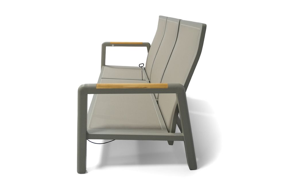 "Бари" диван 3-местный, каркас алюминий, цвет светло-серый