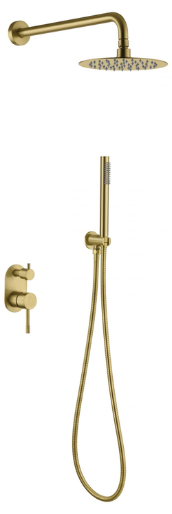Смеситель встроенный с верхним и ручным душем BOHEME UNO Matt Gold 464-MG