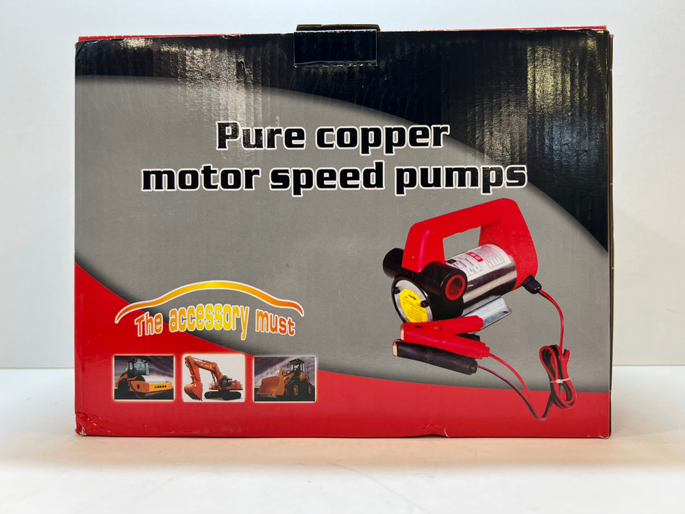 Насос (24 вольта, чугунная) электрический для перекачки жидкости 24В 40 л/мин Пластиковая ручка. (серия ЭКОС)