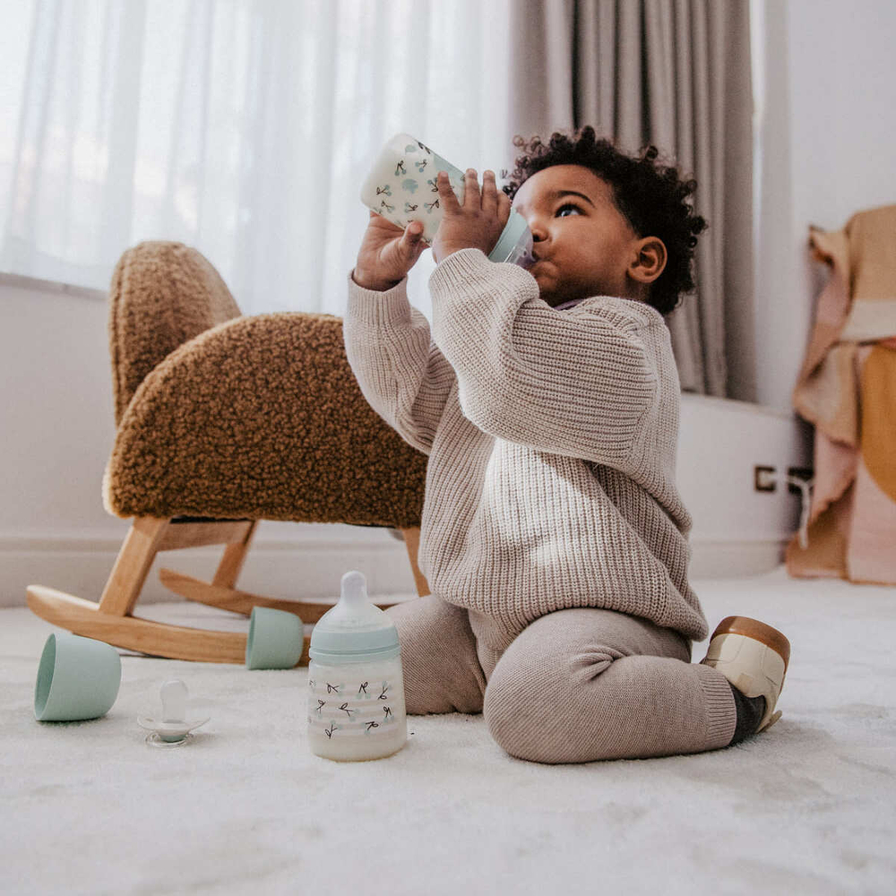 Бутылочка для кормления Suavinex Birdies 270 мл, голубая, 3 мес+