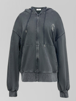 Толстовка L&Y 6605 на молнии с капюшоном и надписью из страз