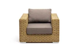 "Боно" кресло из искусственного ротанга, цвет соломенный