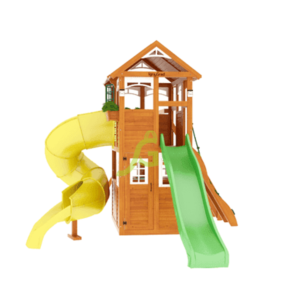 Детская площадка Клубный домик 2 с горкой трубой Luxe