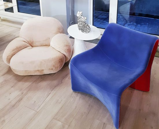 Кресло Cloth стеклопластик и кашемировая обивка