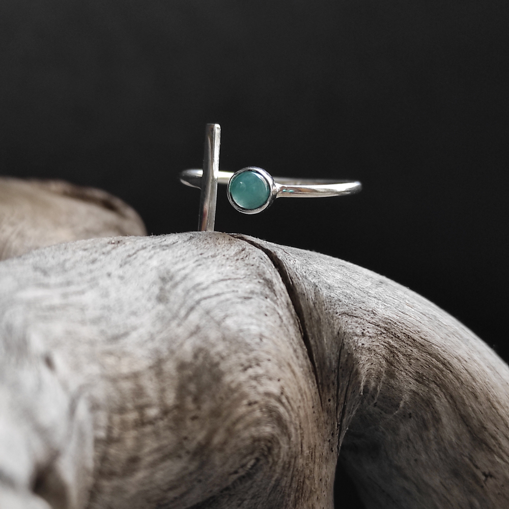 Кольцо ГРАНИЦА, серебро/ларимар