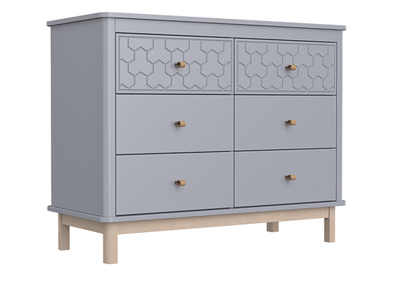 Комод Classic 6 ящиков с фрезеровкой &quot;Мозаика&quot; (серый)