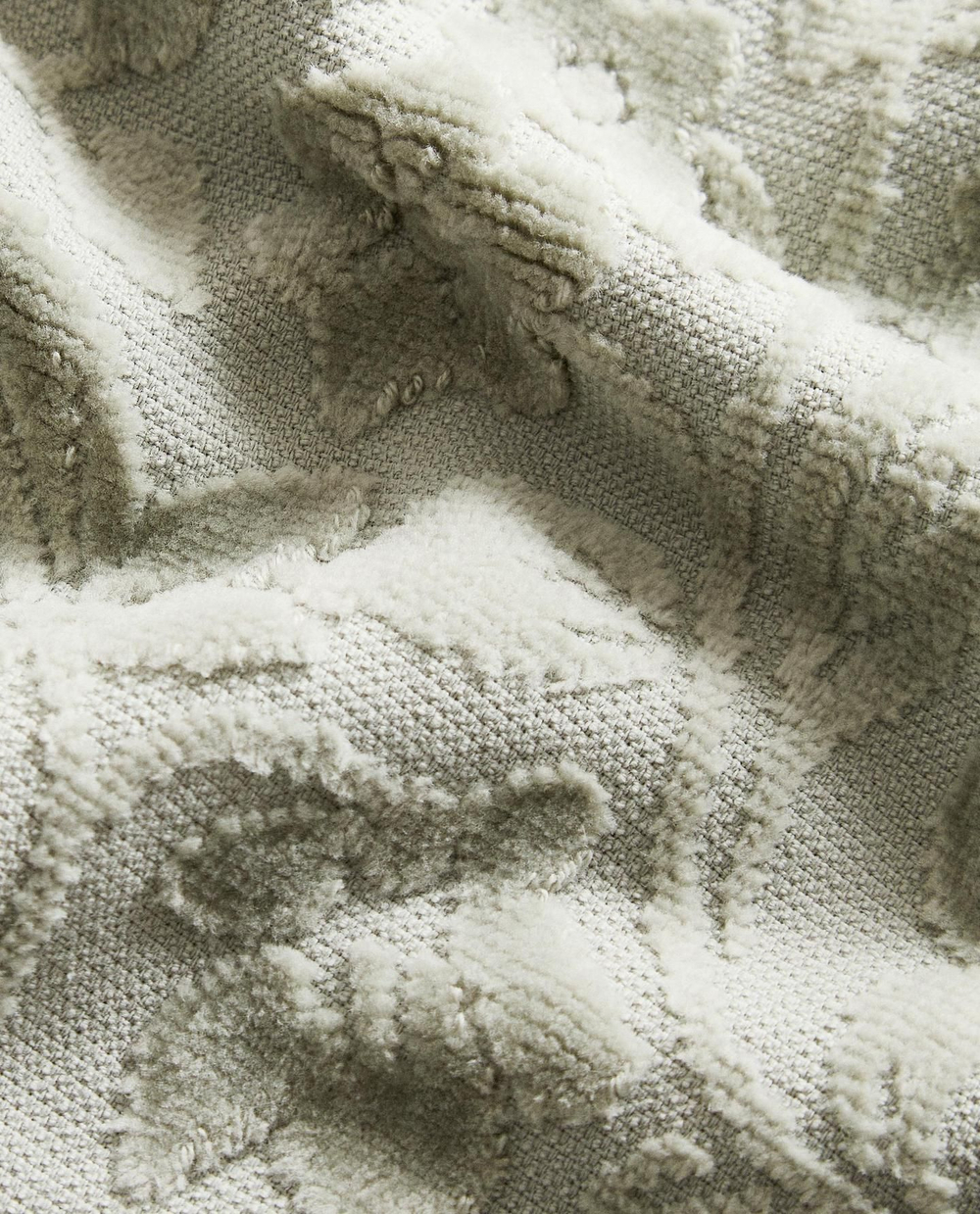 Zara Home - Жаккардовое банное полотенце с цветочным рисунком, зеленый, 50х90 см