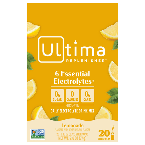 Ultima Replenisher, смесь для приготовления электролитического напитка, со вкусом лимонада, 20 стиков, 3,7 г (0,13 унции) каждый