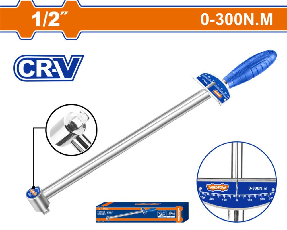 Ключ динамометрический 1/2" 0-300 Нм (20) WADFOW WSA8101