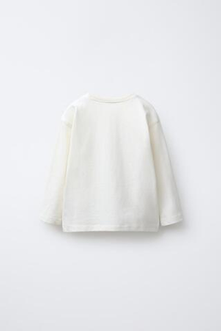 ZARA ФУТБОЛКА С АКВАРЕЛЬНЫМ ПРИНТОМ БАНТИК, КРАСНЫЙ