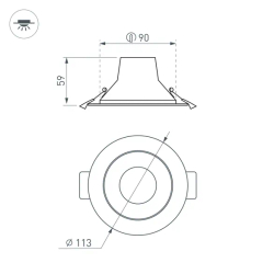 Светильник IM-STORM-R115-10W Day4000-MIX (WH, 80 deg, 230V) (Arlight, IP20 Металл, 3 года) 032431