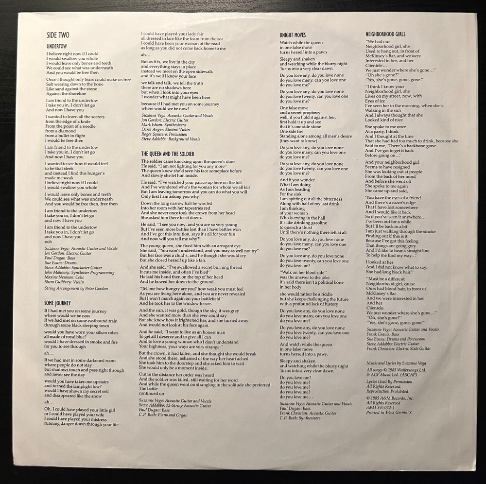 Suzanne Vega - Suzanne Vega (Германия 1985г.)