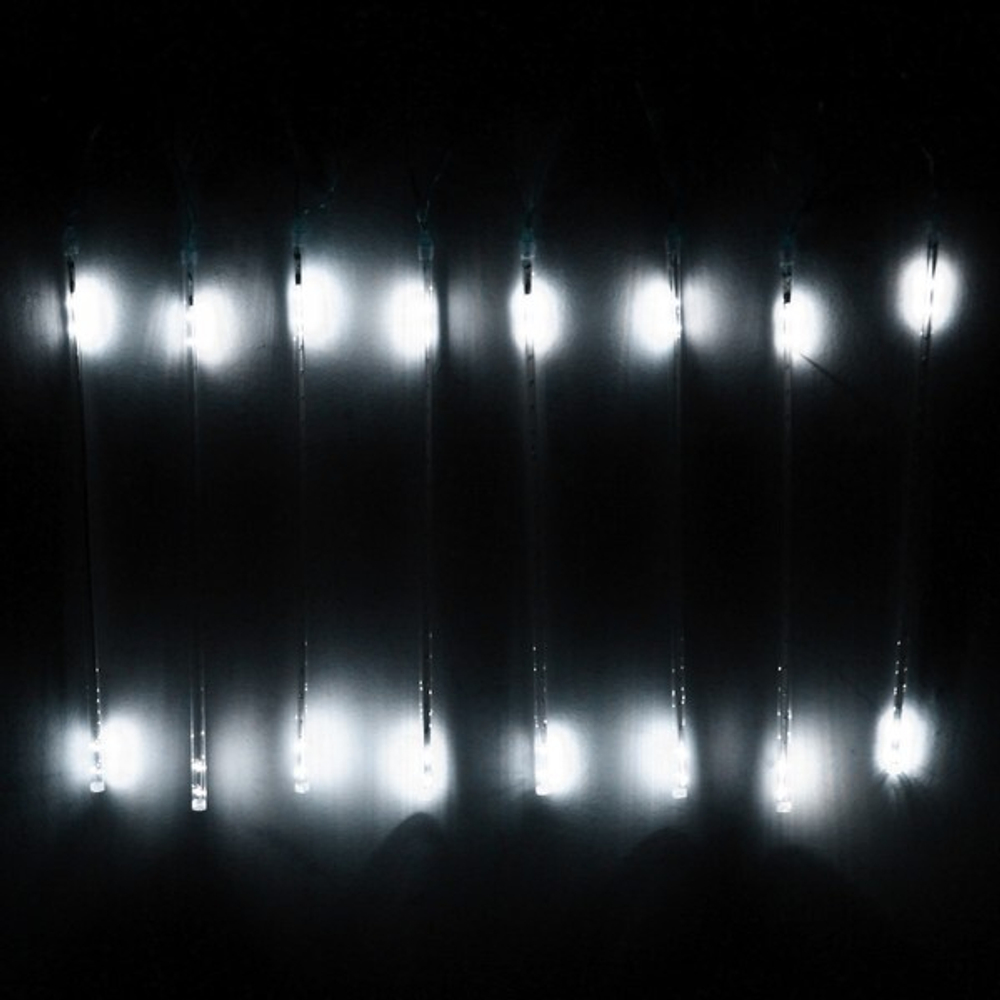 Гирлянда светодиодная 2,0 м*50 см 36 ламп LED «Тающая сосулька», Белый (8 трубок), 18 режимов