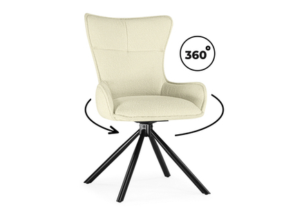 Стул на металлокаркасе Woodville Chicago cream, black, ножки черные