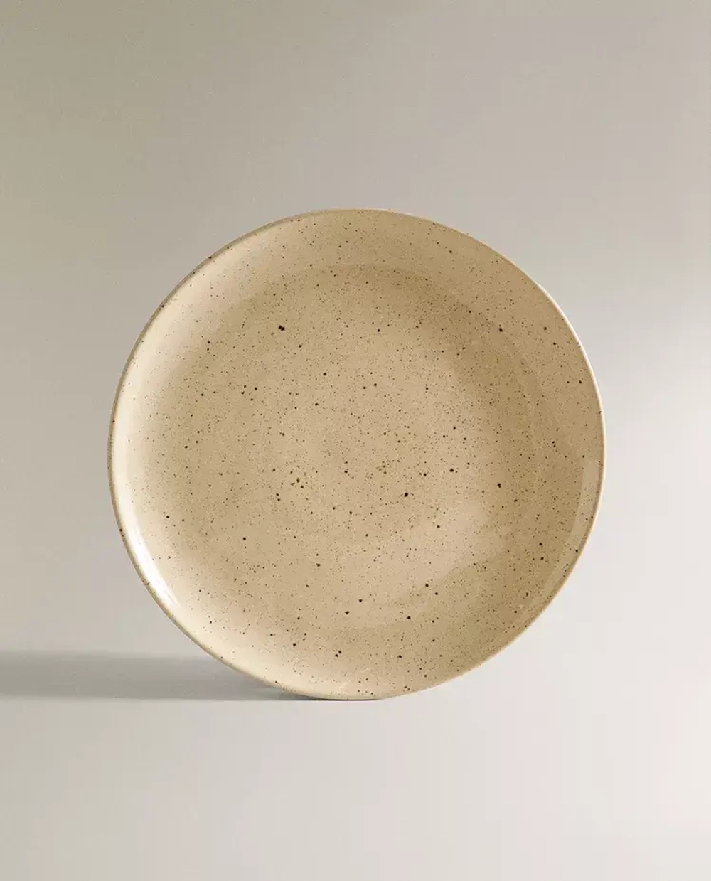 ZARA HOME ТАРЕЛКА ИЗ КЕРАМИКИ С УЗОРОМ В ГОРОШЕК, БЕЖЕВЫЙ