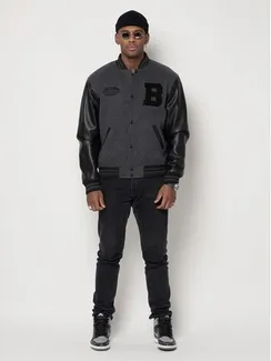 Бомбер мужской, цвет серый, размер 48