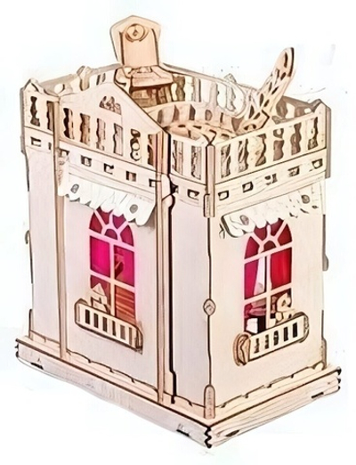 Павильон для больших кукол 55*48*30см, сборный деревянный конструктор