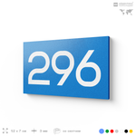 Номер на дверь 296, табличка на дверь для офиса, квартиры, кабинета, аудитории, склада, голубая 120х70 мм, Айдентика Технолоджи