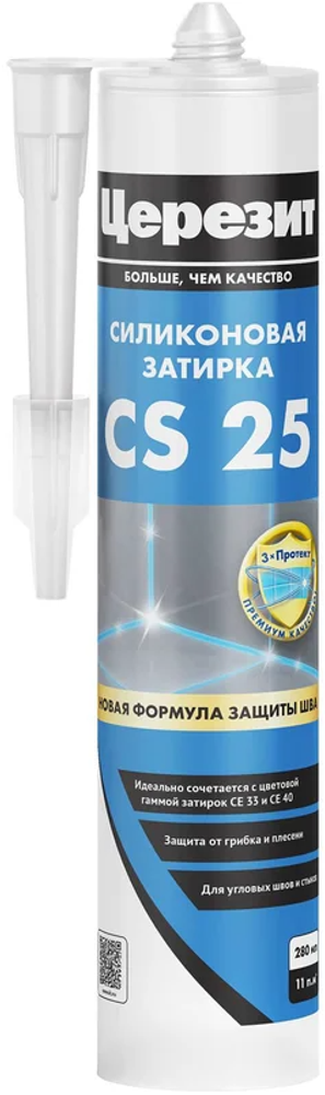 Затирка Церезит CS 25 Антрацит 13, для стыков и примыканий, 280 мл (силиконовая, туба)