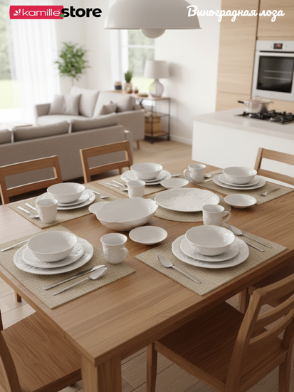 Тарелка глубокая для закусок 16х3,5 см. набор 6 шт. Виноградная лоза