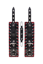 Черно-красные оковы из натуральной кожи (Цвет: черный с красным)