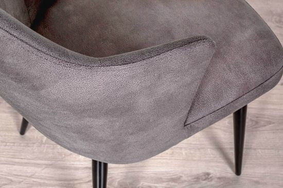 Стул с подлокотниками HUNT,360гр., иск. замша Apache 10 Grey, опоры черные, конус