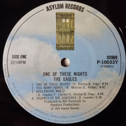 Винтажная виниловая пластинка LP Eagles One Of These Nights (Japan 1975) (No Obi) Hollywood Waltz P 10033Y