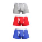 Набор мужских трусов боксеров 3в1 (синие, красные, серые) Sergio Dallini SD941-1