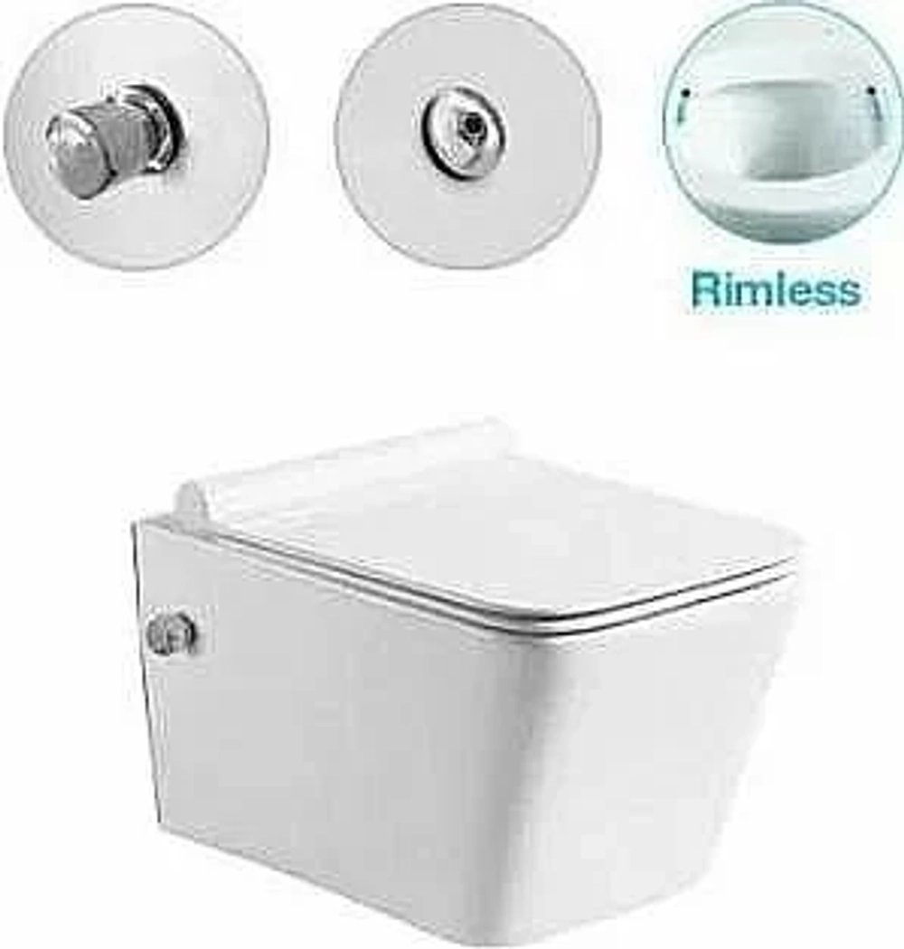 Унитаз подвесной SantiLine SL-5004SM-BD безободковый, с крышкой микролифт