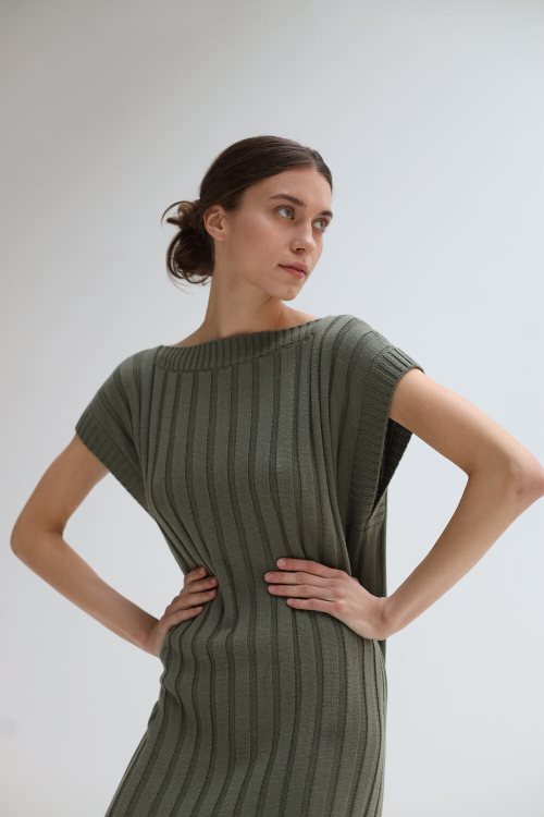 Митенки вязаные, серый меланж