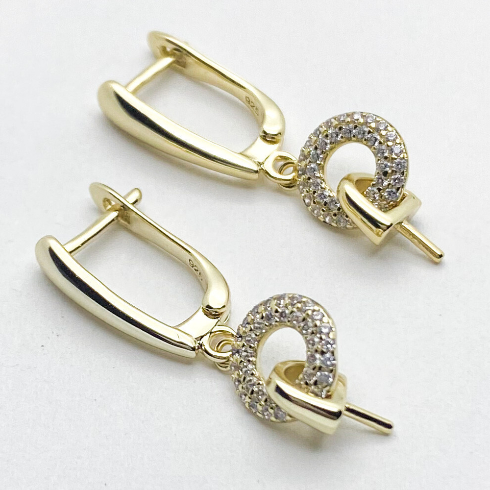 Ювелирные швензы с покрытием черный металл, 15*15 мм, цена за пару