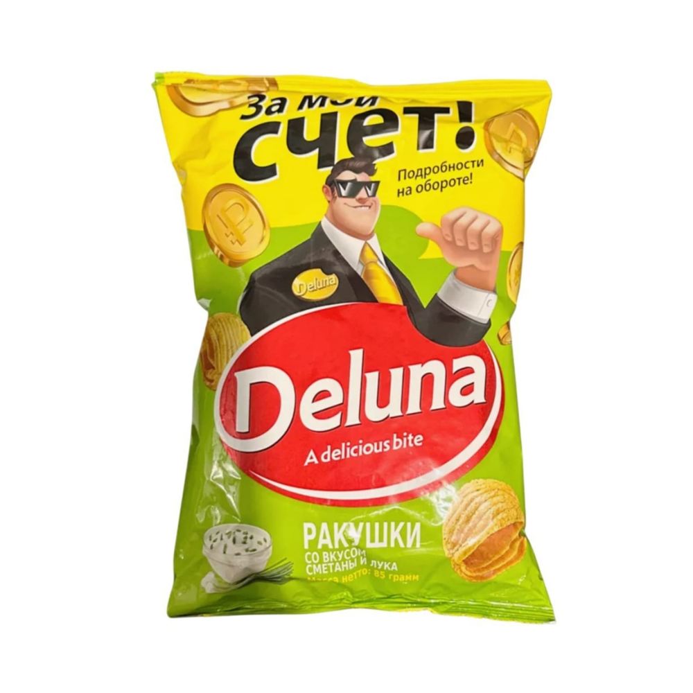 Кукурузные снеки Deluna Сметана и лук 85 г