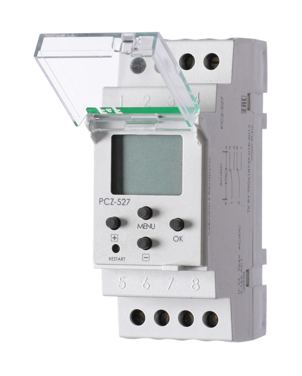 Реле времени астрономическое PCZ-527 2х16А 24-264В AC/DC 2 переключ. контакта IP20 2 канала