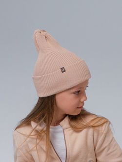 Шапка вязаная-резинка хлопковая КЭП(Сандал)