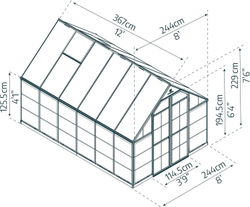 Садовый павильон - оранжерея Palram Balance 8 x 12 ft