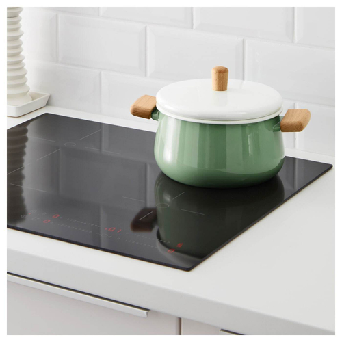 Кастрюля с крышкой IKEA KASTRULL (КАСТРУЛЛ), Эмалированная сталь, Зеленый, 3 л