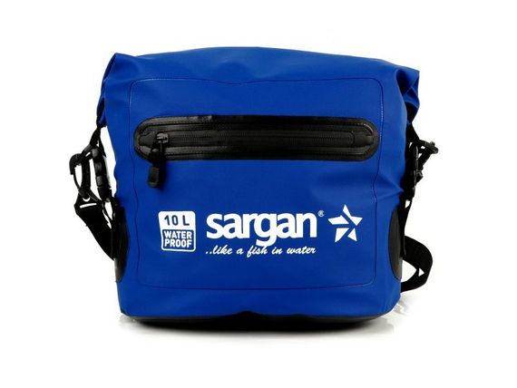 Гермосумка через плечо Sargan Пляжка с доп.карманом 10 л синяя