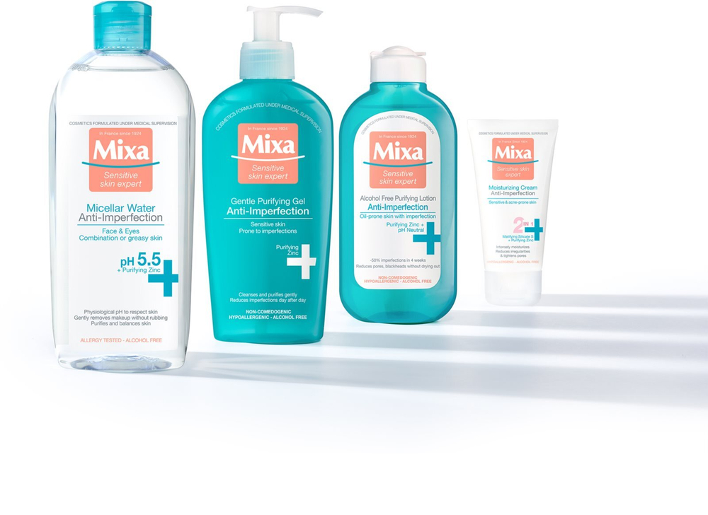 MIXA Anti-Imperfection - очищающая вода для лица без спирта /   200  ml  / GTIN 3600550752458