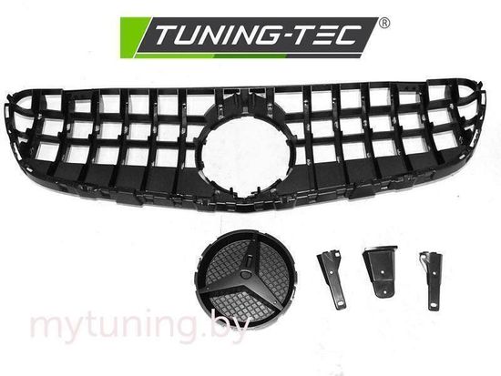 Решетка радиатора для Mercedes GLS-Class X253 (15-...) черная глянцевая в стиле GT-R