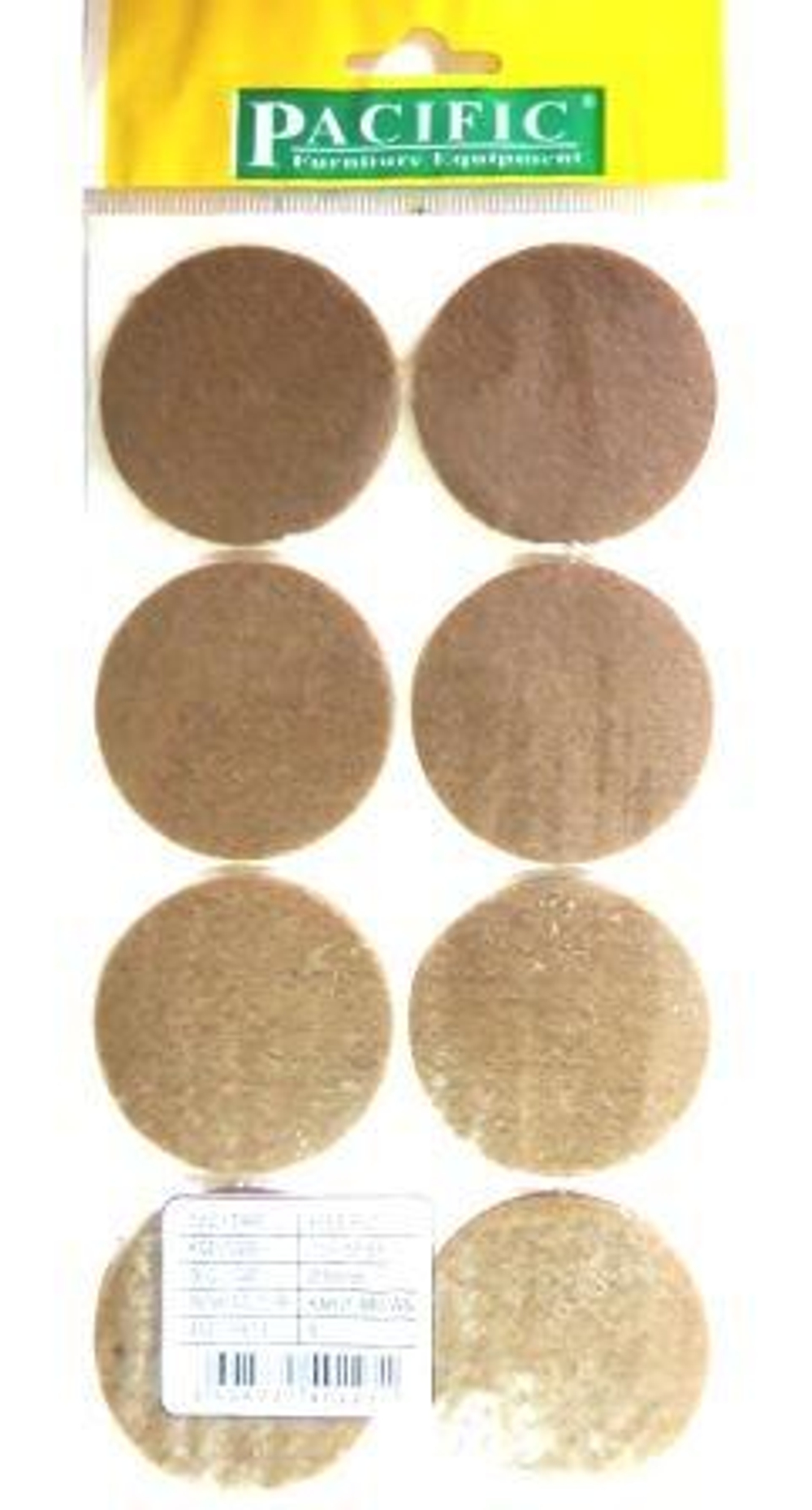 Подпятник фетровый Pacific PC 6155 BR d=55 мм коричневый (лист/8шт.)