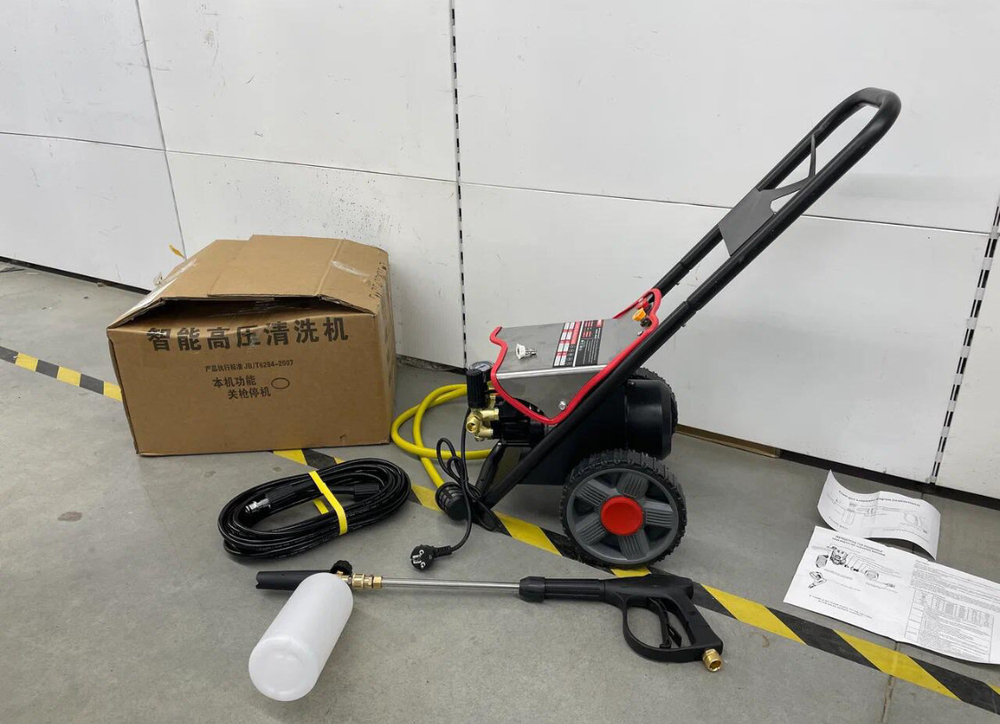 ЭКО Мойка (М360 - МИНИ Серебро) высокого давления, без масляная, с пенным пистолетом в комплекте (80-120 бар, 2200 Вт)  (Гарантия 14 дней)