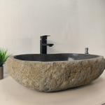 Раковина из речного камня RS-66076 58х43х15 из натурального камня
