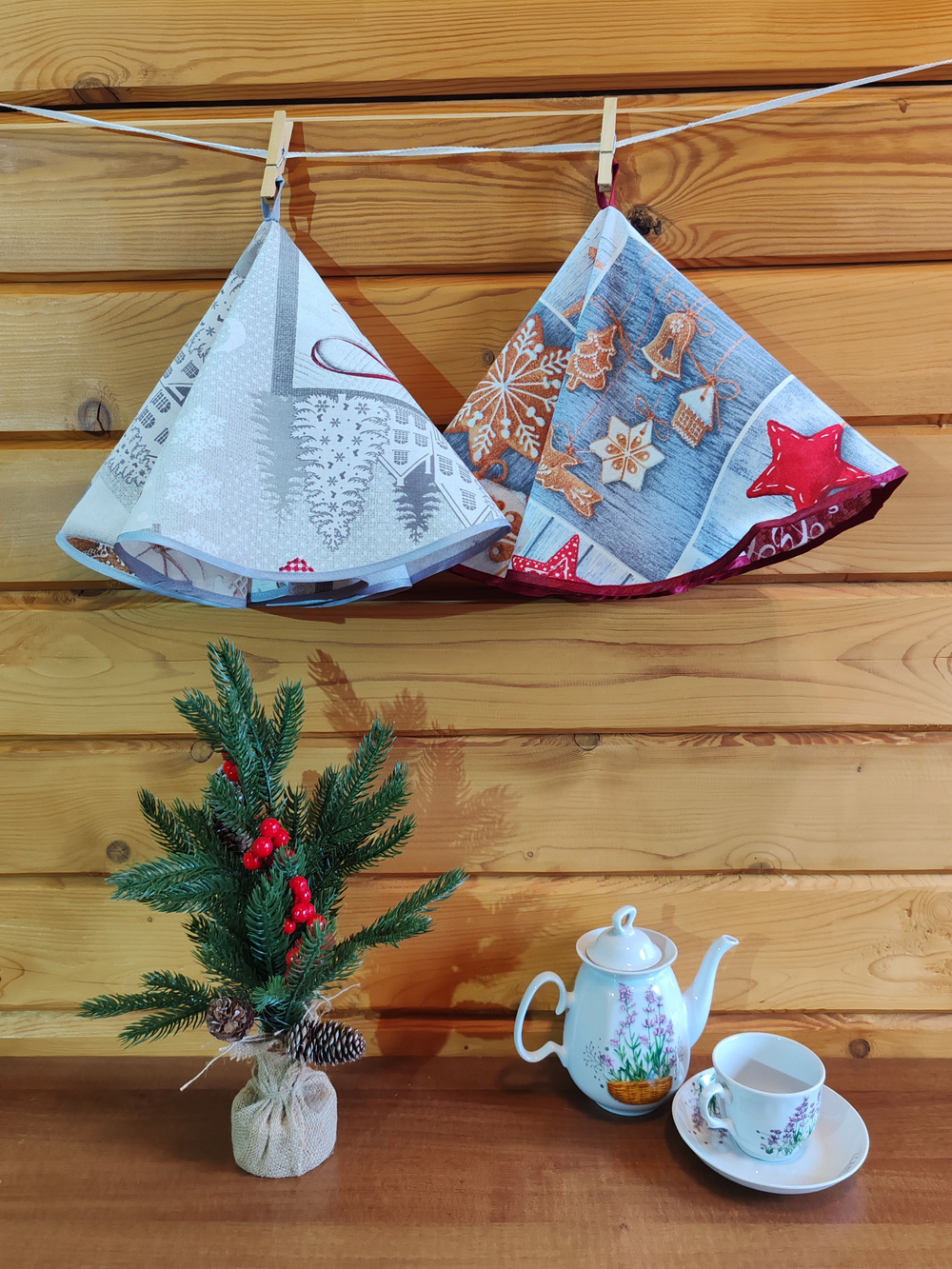 Полотенце кухонное, круглое, 2 шт, вафельное полотно