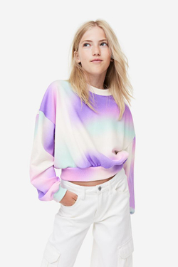 H&M Свитшот с принтом, сиреневый