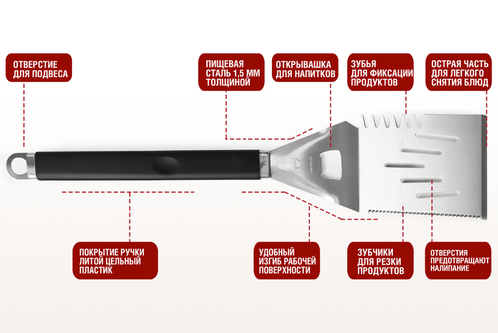 Набор для гриля (рукав: лопатка, вилка, щипцы)